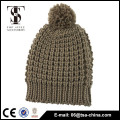 Custom high quality 3d embroidery logo beanie with pom pom